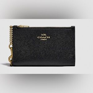 NEW Coach Zip Chain Card Case Wallet